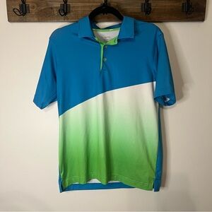 Slazenger Blue and Green Ombré Boys Polo Shirt